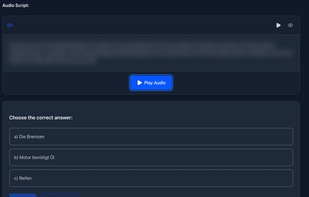Text to speech and quiz