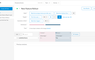 Deploy mobile A/B tests without App Store resubmissions and get automated insights that highlight significant changes.