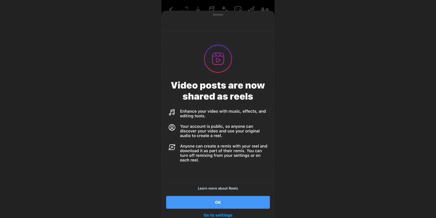Instagram turning all video posts into Reels that can be remixed by others