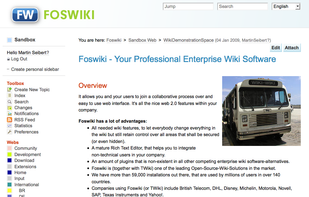 Foswiki screenshot 1