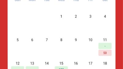 Calendar view for track your history.
