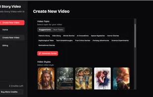Screenshots of https://aistory.video