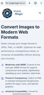 Convert images into JPEG, PNG and webp