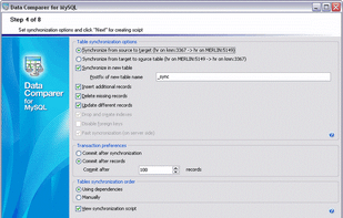 User-friendly wizard interface | Step 4 - Specify data synchronization options