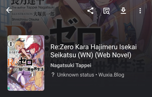 Example lightnovel information page in LNReader.