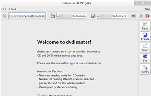 dvdisaster screenshot 1