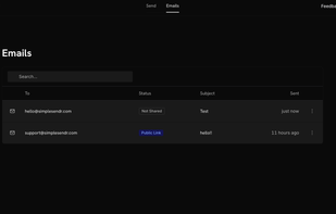 have a history of emails sent
