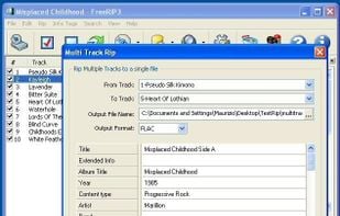 FreeRIP Multiple Track Rip Window Screenshot
