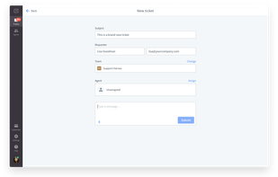Create a new ticket in HelpDesk.