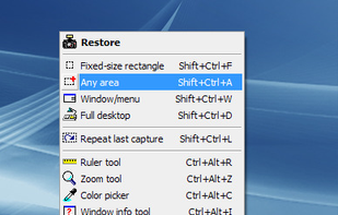 Tray click menu