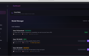 Dahboard to download specific models per category