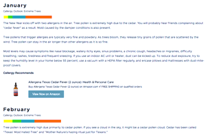 Monthly forecasts with handpicked products