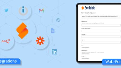 With SeaTable you can create online forms in no time at all, which you can send to the respective recipients via a link. Or simply link SeaTable to your favourite app. 