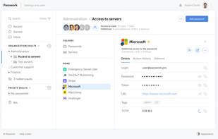 Store passwords in a structured way