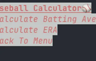 Baseball Calculator