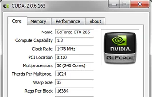CUDA-Z screenshot 3