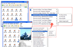 Right-click conversion with Image Converter Plus