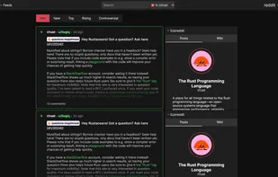 Rust subreddit; screenshot from GitHub repository.