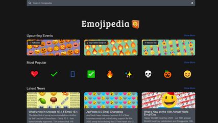 The homepage of Emojipedia.