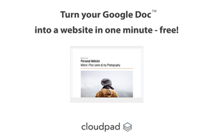 Simply write in a Google doc and we publish it as a website.