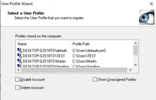 User Profile Wizard screenshot 1