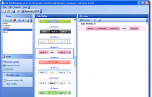 CSS Tab Designer screenshot 1
