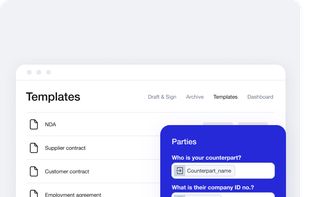 Automated templates
Create compliant contracts, at scale. Shift your focus to business intelligence and growth by cutting out repetitive tasks. Our customizable and automated contracting workflows make the process 10x faster for all contract types. 
