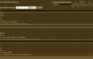 PhpMoAdmin screenshot 1