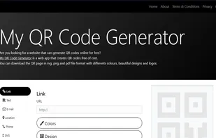 My QR Code Generator website screenshot