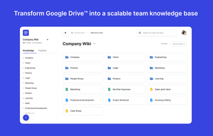 Pilot enables remote-first teams to transform Google Drive into a scalable AI-driven knowledge base.