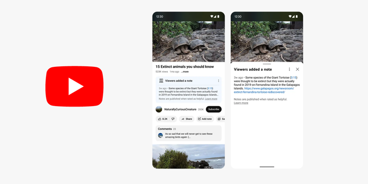 YouTube tests X-like community notes to combat misinformation with user-generated context image
