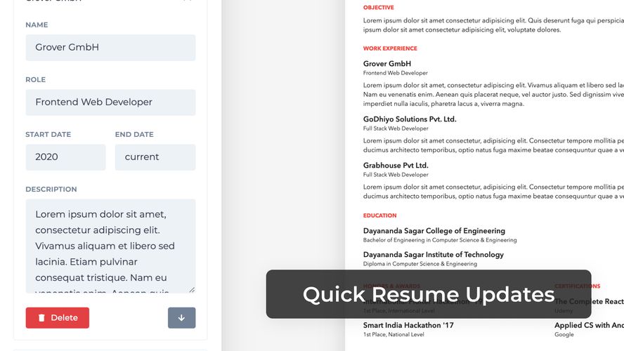 Reactive Resume: Minimalistic and straightforward resume builder that ...