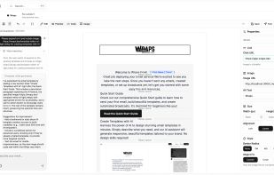 Visual email template builder with AI generation, brand kits, and one-click publish to AWS SES.
