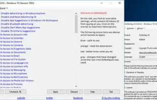 DoNotSpy11 screenshot 1