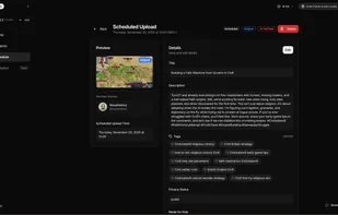 Edit scheduled item page