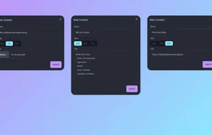 Add websites, pdfs and text as context to reuse across your conversations
