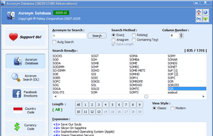 FCorp Acronym Database screenshot 1