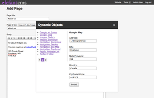 Embedding dynamic objects into a web page.