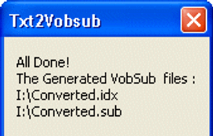 Txt2Vobsub screenshot 2