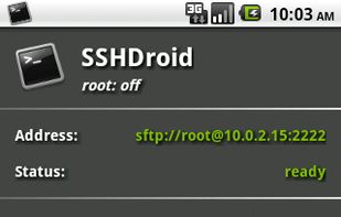 SSHDroid screenshot 1
