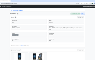 Inventory item log with "Publish to Storefront" action button