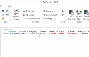 Dax studio screenshot 1