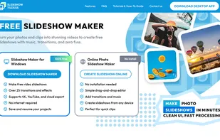 Free slideshow maker website main page