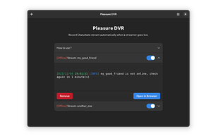 Pleasure DVR GTK screenshot 1