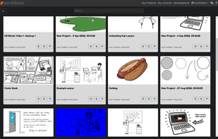 Easily create animation projects and manage these within the projects section.