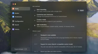 Superwhisper v2.0 presents new design, faster Parakeet model, and lower latency image