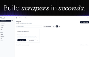 Build scrapers in seconds