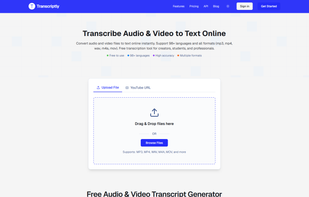 upload file or input youtube url to get transcripts