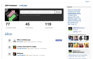 Typical UserEcho community screenshot