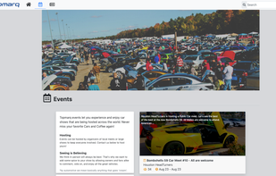 Event list where you can find local and worldwide car events to attend virtually